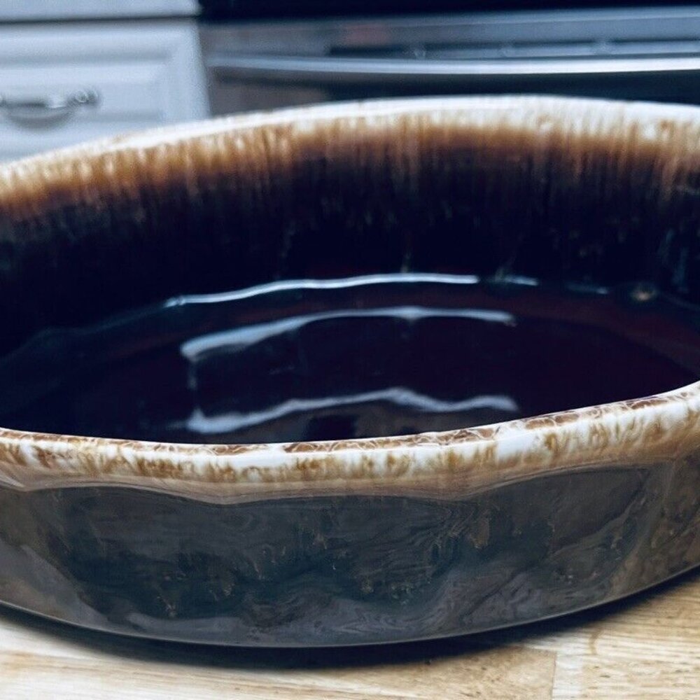 Vintage McCoy Pottery Brown Drip Casserole Dish 9" x 6" x 2.5" #707D
